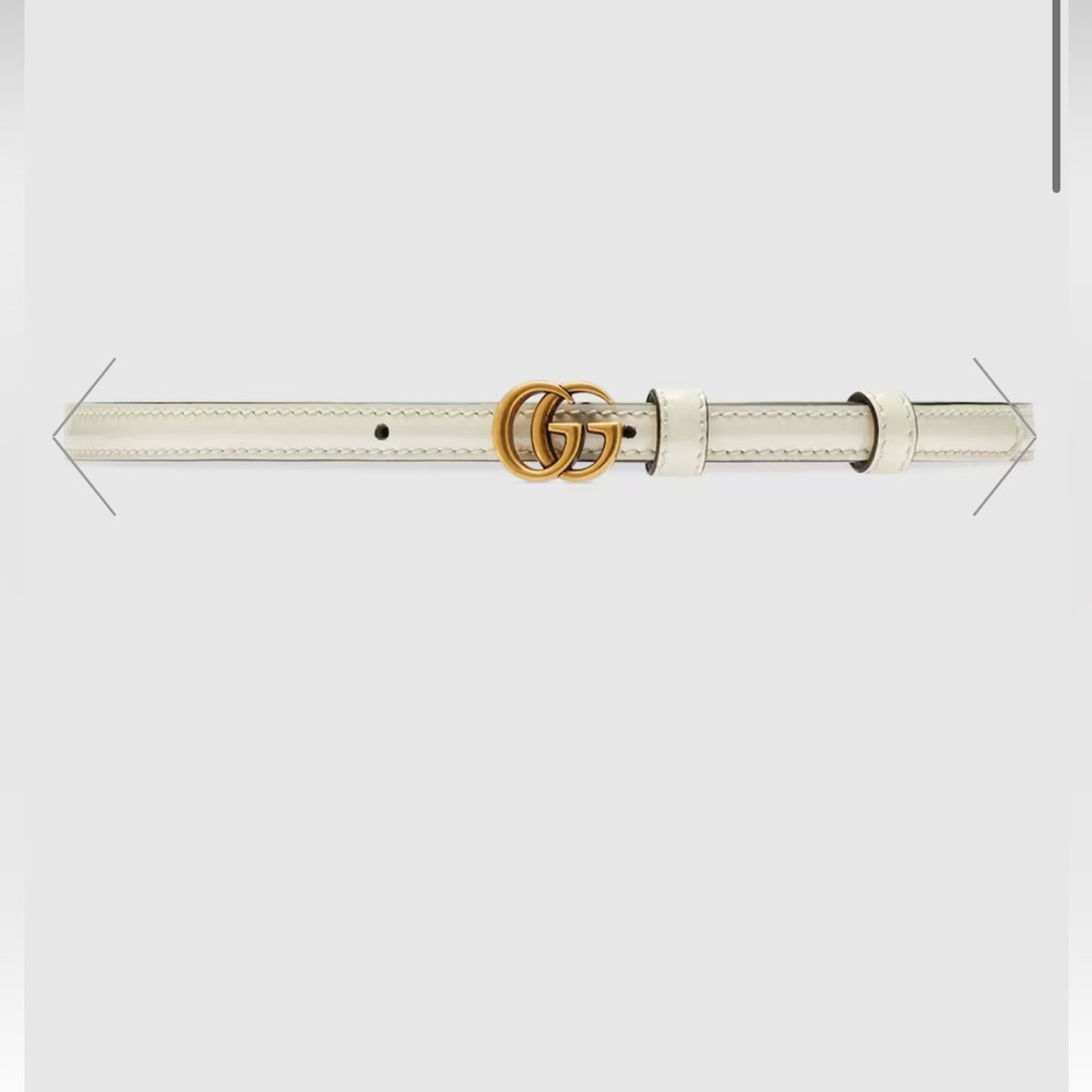 Gucci thin patent leather double G belt